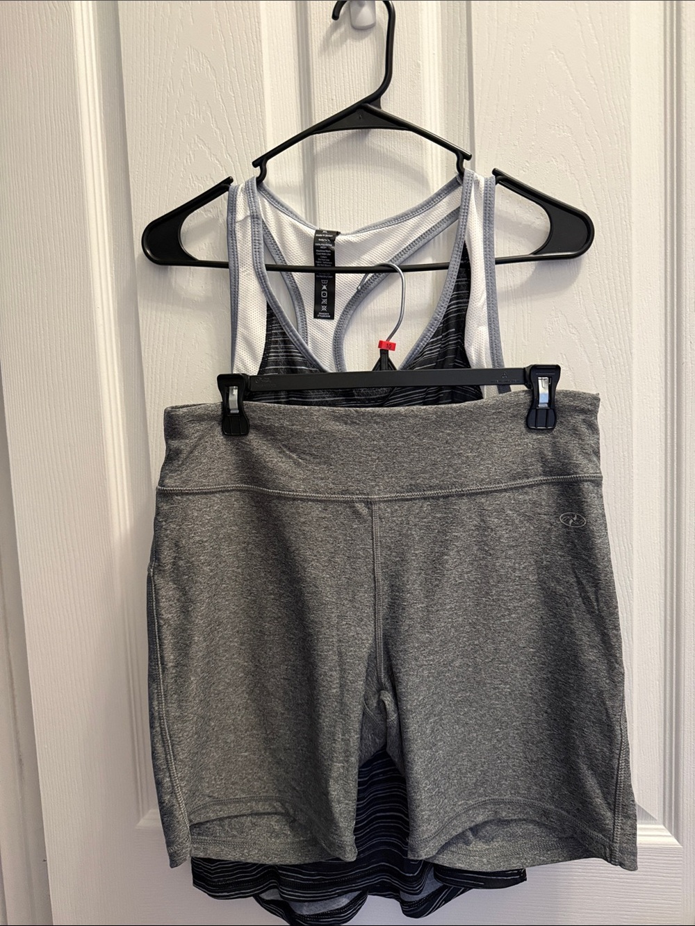 NYL Women’s Gray Athletic Bike Shorts and Tank Top